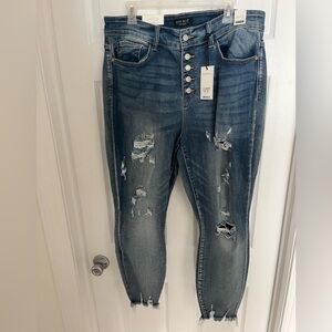 Judy Blue High Rise Distressed Jeans - Blue